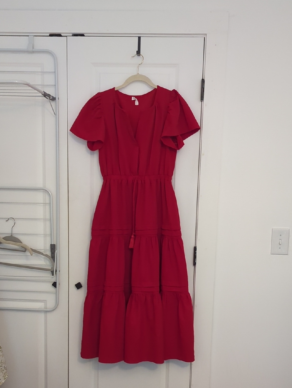 Mittoshop Red A-line Maxi Dress